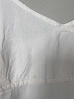 Noa Noa str. XXL hvid lang kjole med brune striber
