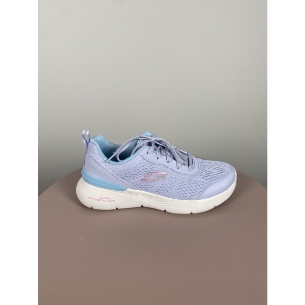 Sketchers str. 36 <br/> lys lilla sneaker med blå detaljer