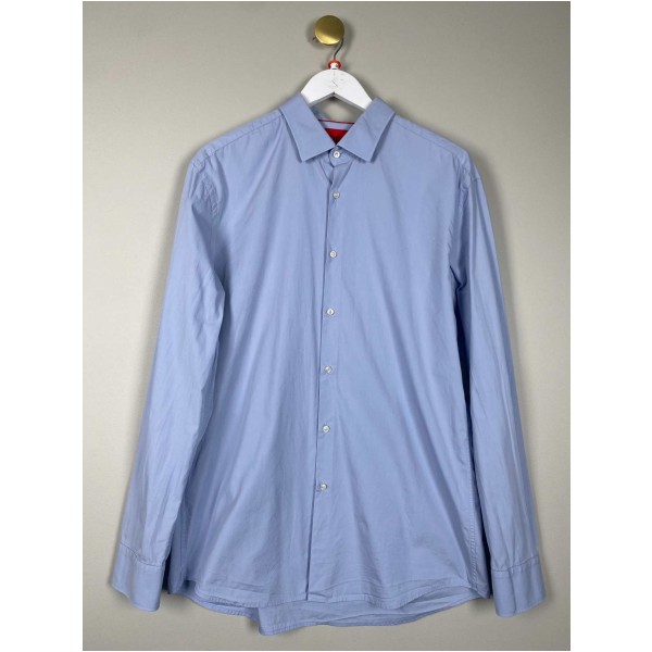 Hugo Boss str. 44 <br/> lang ærmet lys blå skjorte slim fit