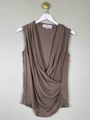Designers remix str. 38 <br/> støvet lyserbrun silketop