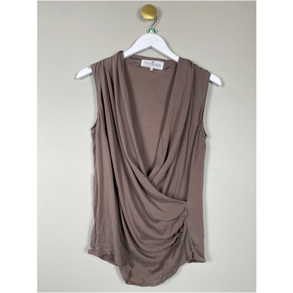 Designers remix str. 38 <br/> støvet lyserbrun silketop