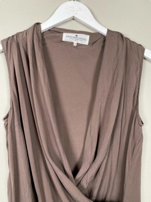 Designers remix str. 38 <br/> støvet lyserbrun silketop