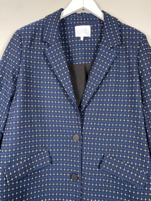 Coster Copenhagen str.  40 <br/> lang blå blazer