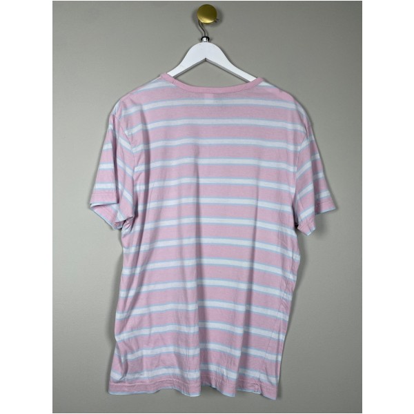 H&M str. L <br/> stribet lyserød t-shirt - Image 3