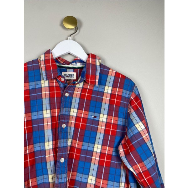 Hilfiger Denim str. L <br/> blå og rød ternet skjorte - Image 2