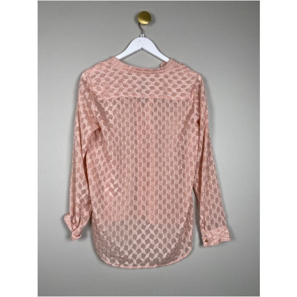 Soaked str. M <br/> rosa skjorte med guld knapper - Image 3