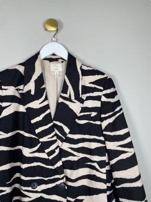 H&M str. S <br/> blazer med zebraprint