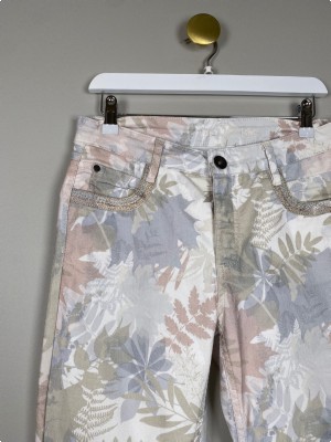2-Biz str. 38 <br/> lyse jeans med mønster og stretch