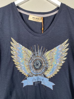 Mos Mosh str. M <br/> blå t-shirt med pailletter