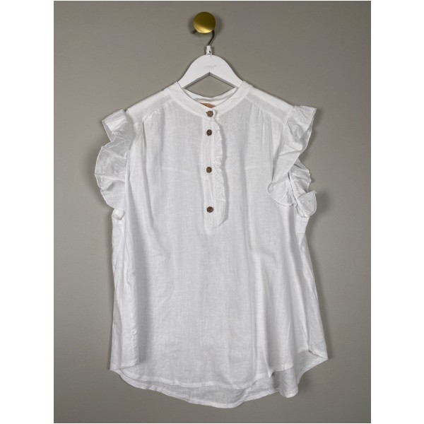 Marta str. S/M <br/> hvid top