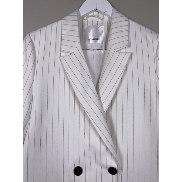 Co´Couture str. S <br/> råhvid blazer med tynde striber - Image 2