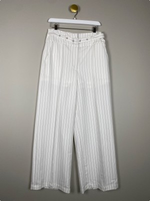 Co´Couture str. S <br/> råhvide bukser med tynde striber