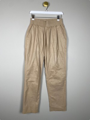 Depeche str. 38 <br/> beige læderbukser