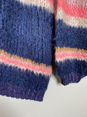 Black Colour str. ONE SIZE <br/> stribet cardigan