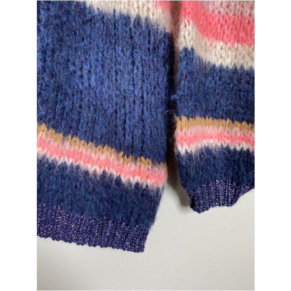 Black Colour str. ONE SIZE <br/> stribet cardigan - Image 2