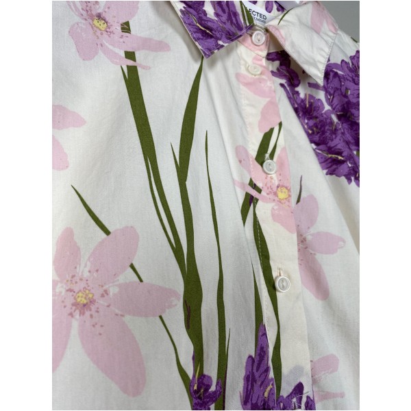Selected str. 38 <br/> lys skjorte med blomster - Image 2
