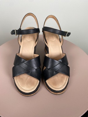 Gant str. 37 <br/> sort sandal med hæl