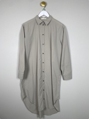 Basicapparel str. S <br/> lysegrøn lang skjortekjole
