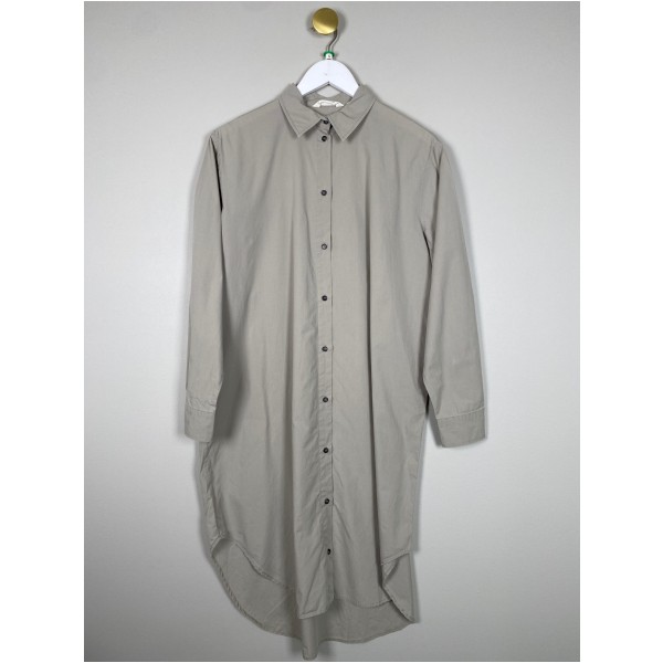 Basicapparel str. S <br/> lysegrøn lang skjortekjole