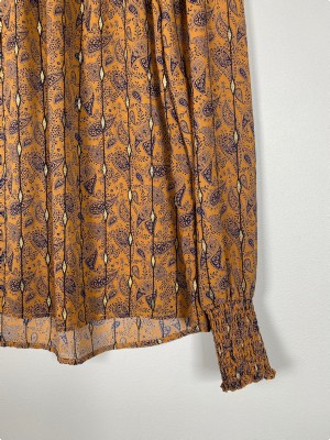 Co' Couture str. M <br/> brun mønstret bluse