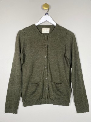 Samsøe Samsøe str. M <br/> mørkegrøn cardigan