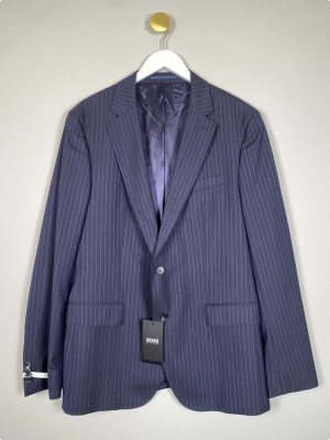 Hugo Boss str. 56 <br/> stribet jakkesæt