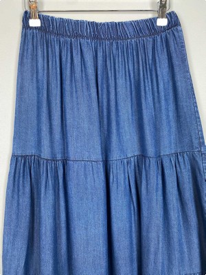 Define str. S <br/> lang denim nederdel