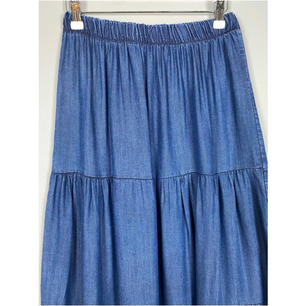 Define str. S <br/> lang denim nederdel - Billede 2