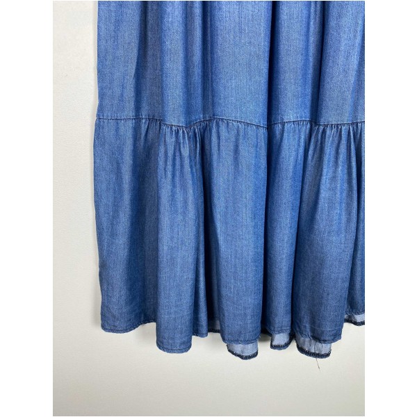 Define str. S <br/> lang denim nederdel - Billede 3