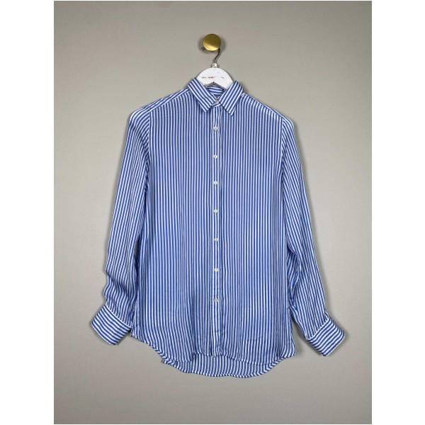 Ralph Lauren str. 34 <br/> stribet silkeskjorte