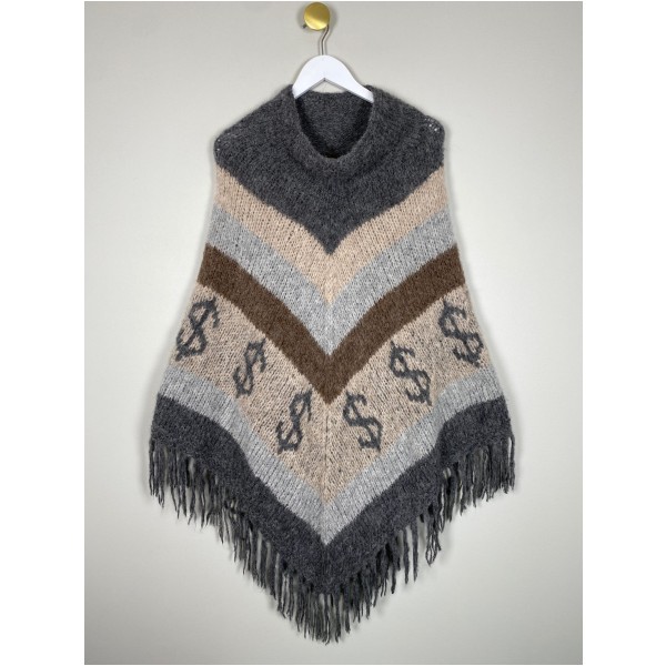 Stella Nova str. onesize <br/> poncho i alpakauld