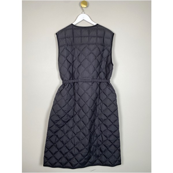 Moncler str. M <br/> black butor diamond quilted long gilet - Billede 3