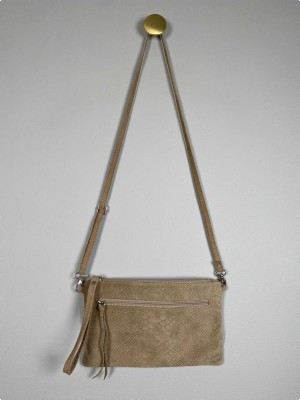 Beige crossover taske