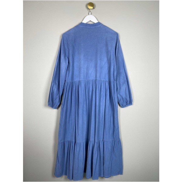 Black Colour str. M/L <br/> blå lang fløjlskjole - Billede 3