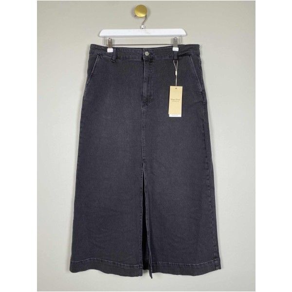 Part Two str. 42 <br/> sort denim nederdel med slids