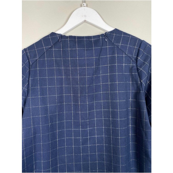 Soft Rebels str. M <br/> mørkeblå ternet bluse - Billede 4