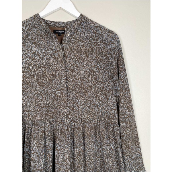 Selected Femme str. 36 <br/> mønstret brun kjole - Billede 2
