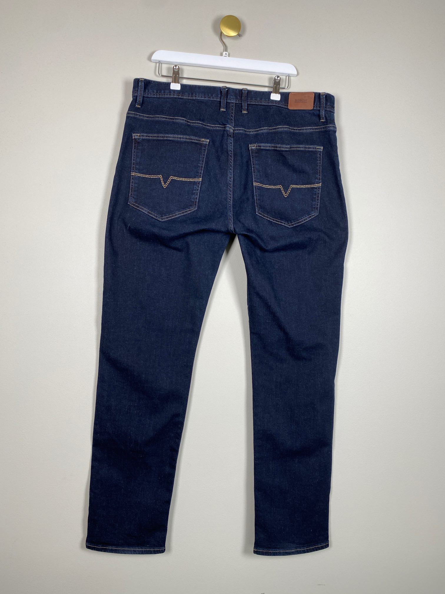 Bison str. XL <br/> mørkeblå jeans - Billede 3