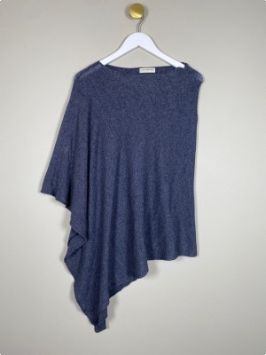 LuxusBasix str. onesize <br/> blå poncho