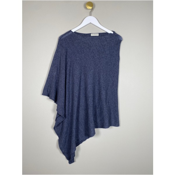 LuxusBasix str. onesize <br/> blå poncho