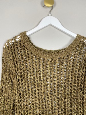 Creton Jeans str. S <br/> olivengrøn netbluse