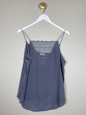 Custommade str. 40 <br/> grå silketop