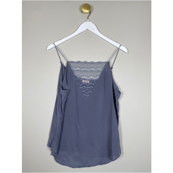 Custommade str. 40 <br/> grå silketop