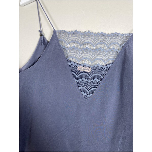 Custommade str. 40 <br/> grå silketop - Billede 2