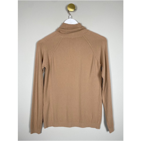 Imperial str. S/M <br/> brun bluse med rullekrave - Billede 3