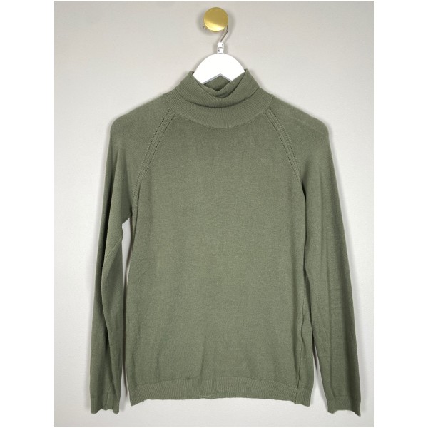 Imperial str. S/M <br/> grøn bluse med rullekrave