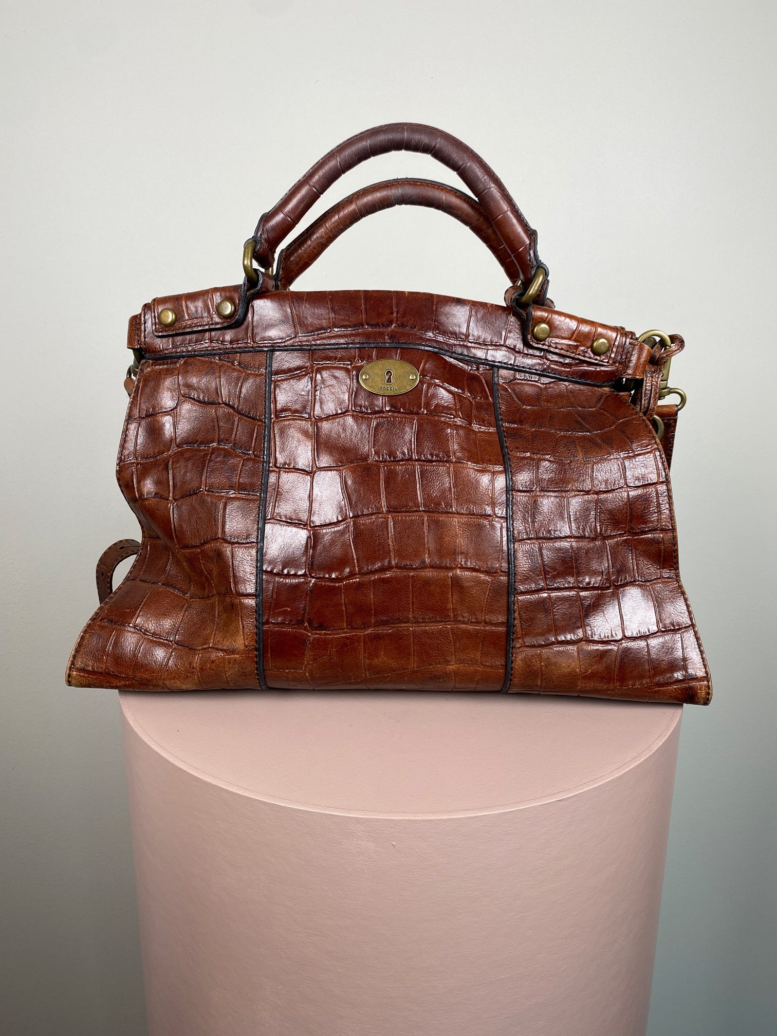 Fossil handbag <br/> brown croco - Billede 3