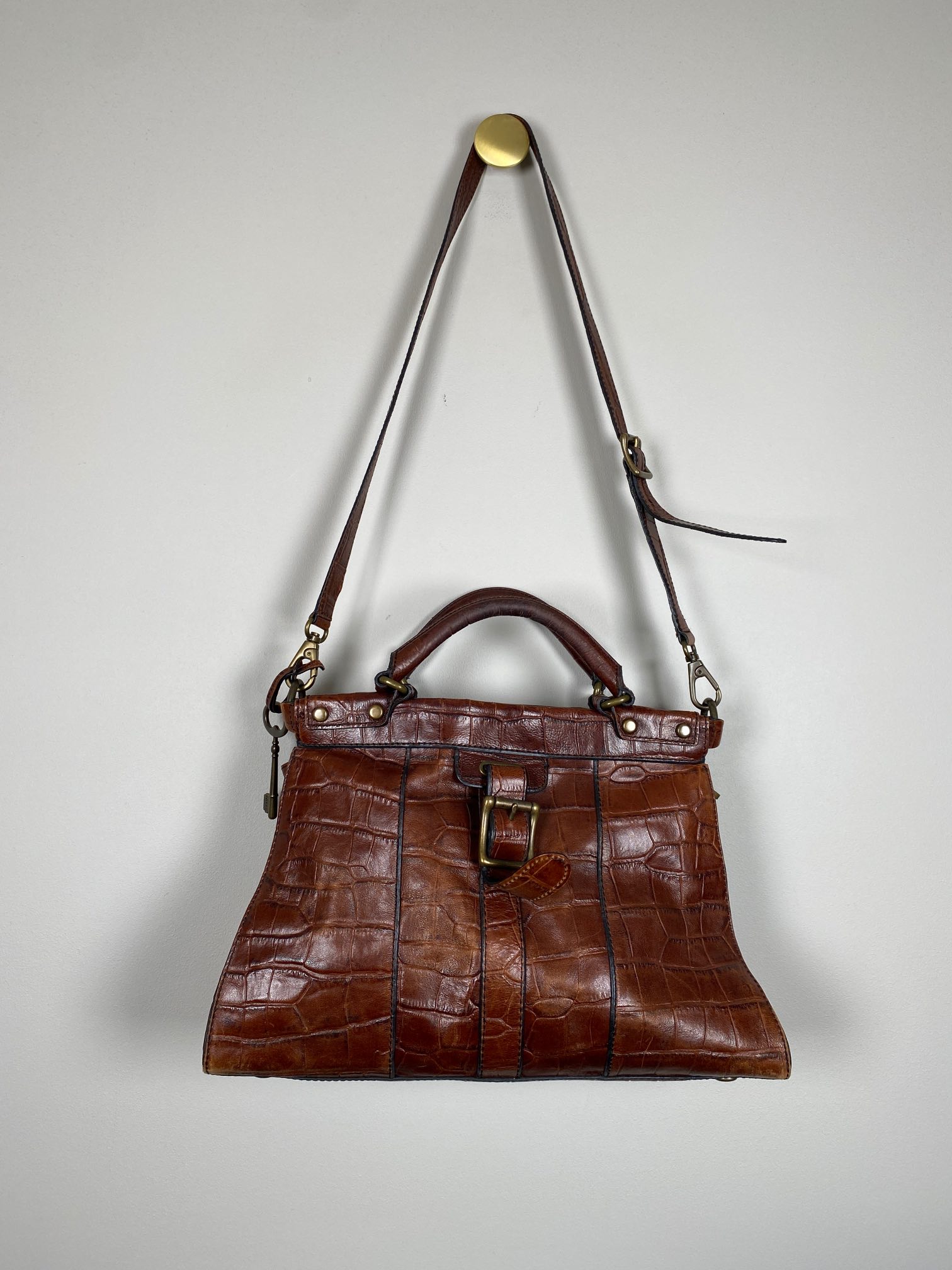 Fossil handbag <br/> brown croco - Billede 5