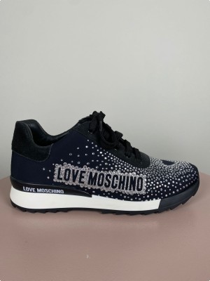 Love Moschino str. 38 <br/> sorte sneakers med sten