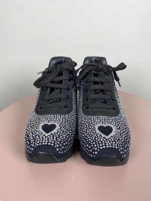 Love Moschino str. 38 <br/> sorte sneakers med sten